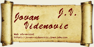 Jovan Videnović vizit kartica